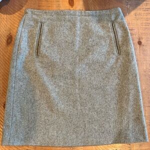 Calvin Klein Women's Wool Green Gray Pencil Skirt